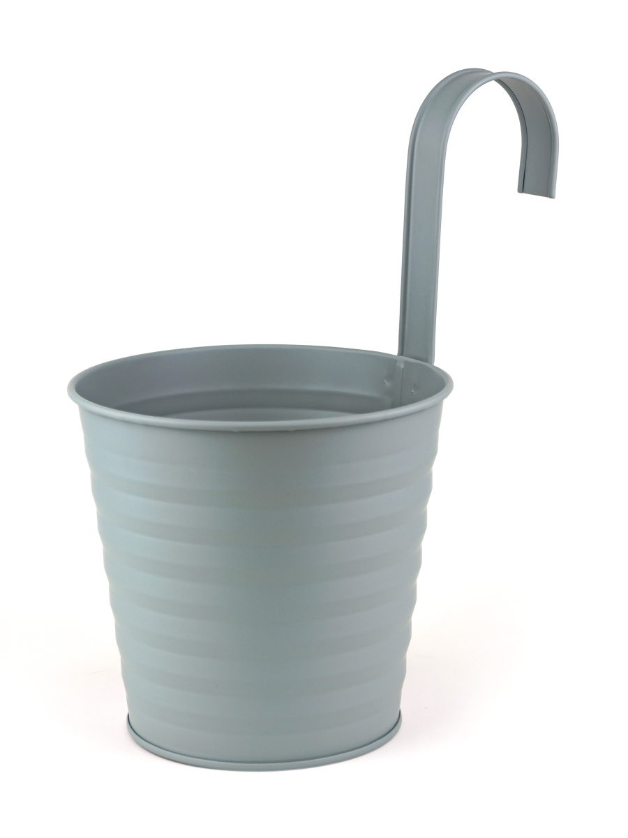 Кашпо подвесное Линии металл голубой 16x14см по цене 