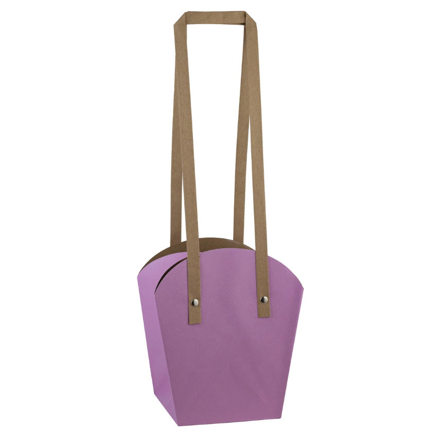 Пакет для цветов бумага 18,5х16,5х11,5см, сиреневый по цене 