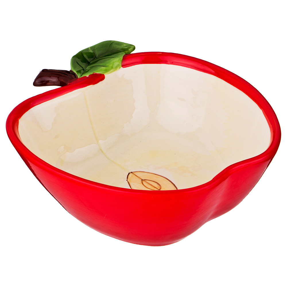 Блюдо для запекания Яблоко, керамика красный 600мл 19х16,5х6см по цене 