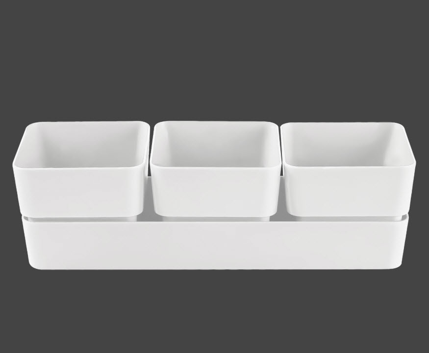 Кашпо Фиори Трио 0,45л 3шт белый, пластик арт. КШ-0520 по цене 