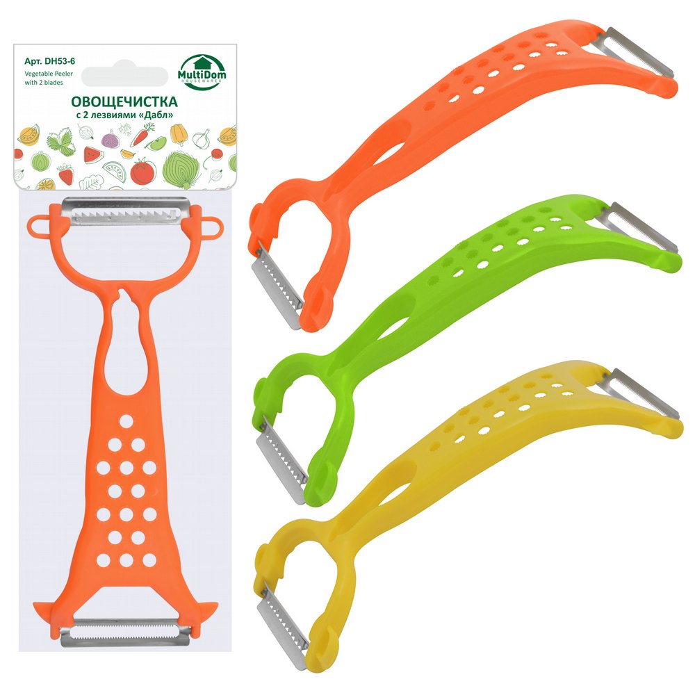 Овощечистка с 2 лезвиями 16,5см 3цв арт.DH53-6 по цене 