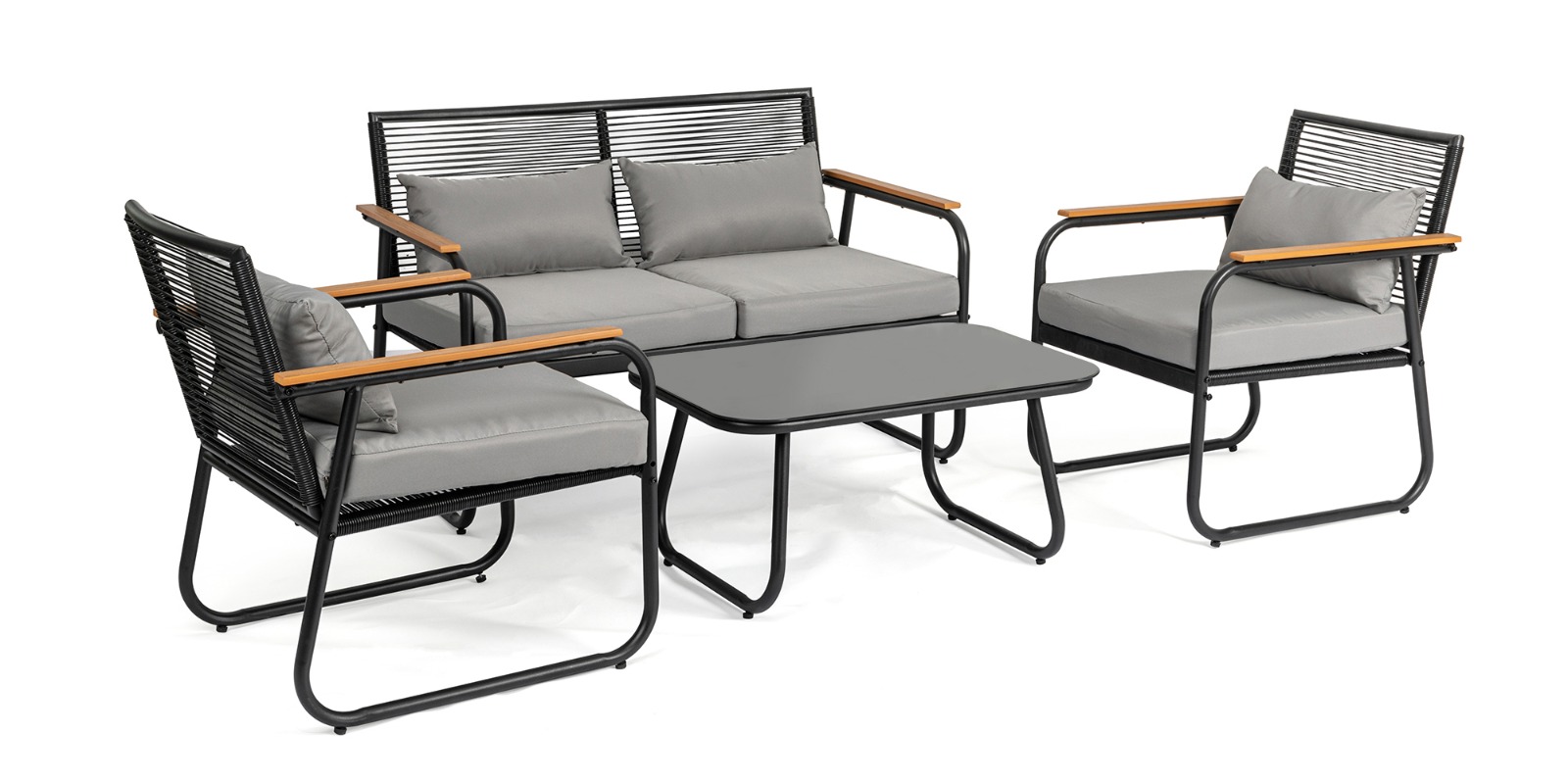 Набор мебели Амелия черный, серый 116х71х77см арт.GS012 по цене 