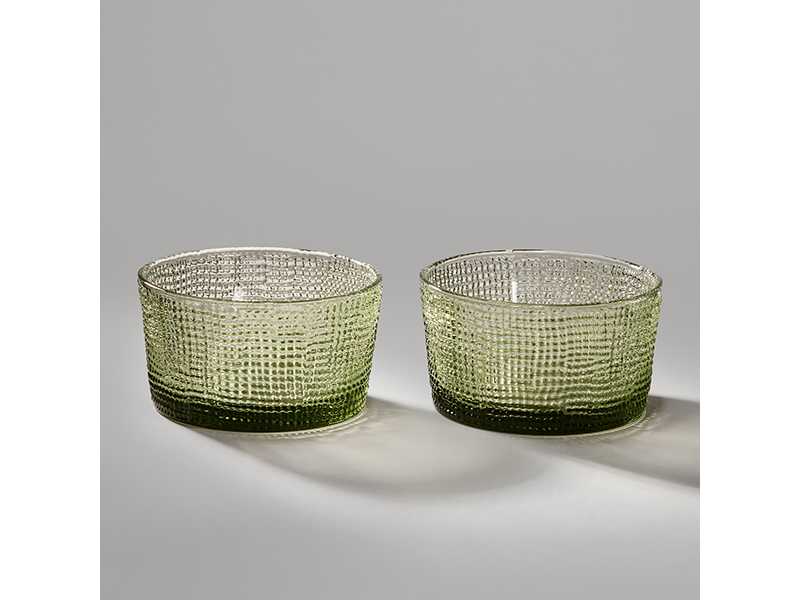 Набор салатников Темпо 2шт 10,6х10,5х5,8см зеленый, стекло арт.355-389 по цене 