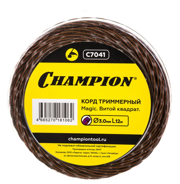 Корд трим. Magic 3.0мм* 12м (витой квадрат) CHAMPION С7041 по цене 
