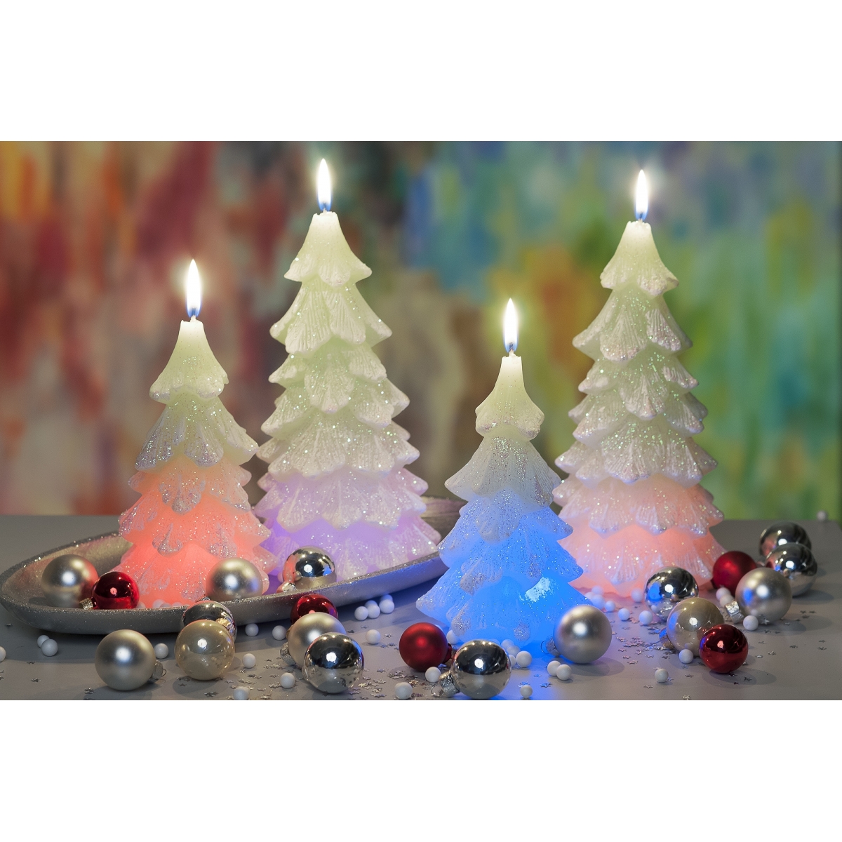 Свеча Елочка фигурка светодиод, микс 8х15см по цене 