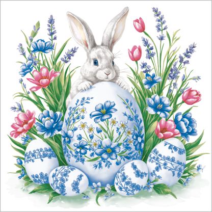 Салфетки бумажные Кролик с пасхальным яйцом 33х33см 3-х слойные 20л арт.25271 по цене 