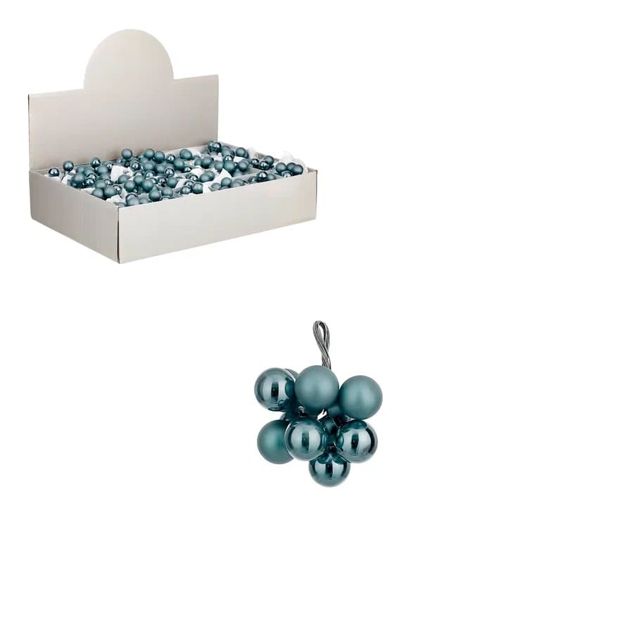 Связка стеклянных шаров 10шт 2см голубой арт.87666 по цене 