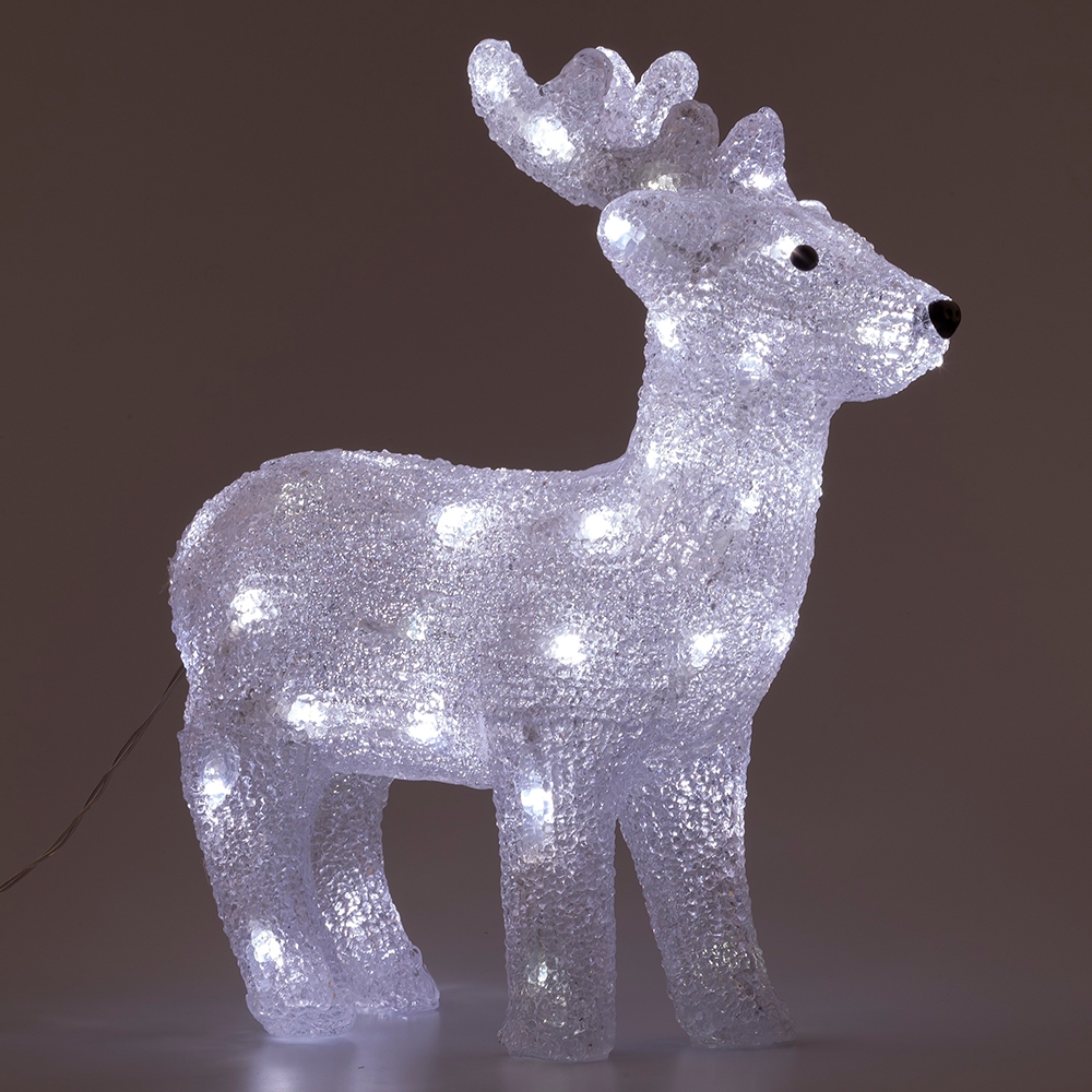 Изделие декоративное фигура акриловая олень Эра 50LED 10мерцающих LED 31х13х37см по цене 