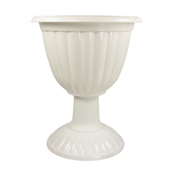 Вазон на ножке АЛЬТЕРНАТИВА Жасмин пластик d-37,3см h-46,4см V-12л белый по цене 