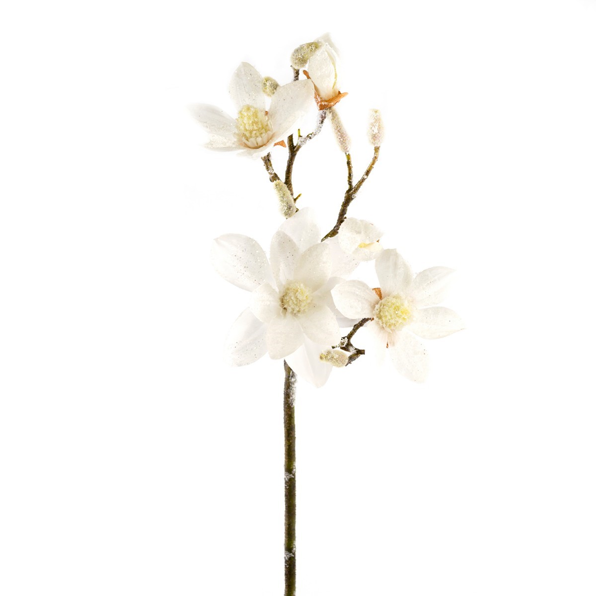 Магнолия с глиттером 68 см белый 96шт арт.к000023189 по цене 