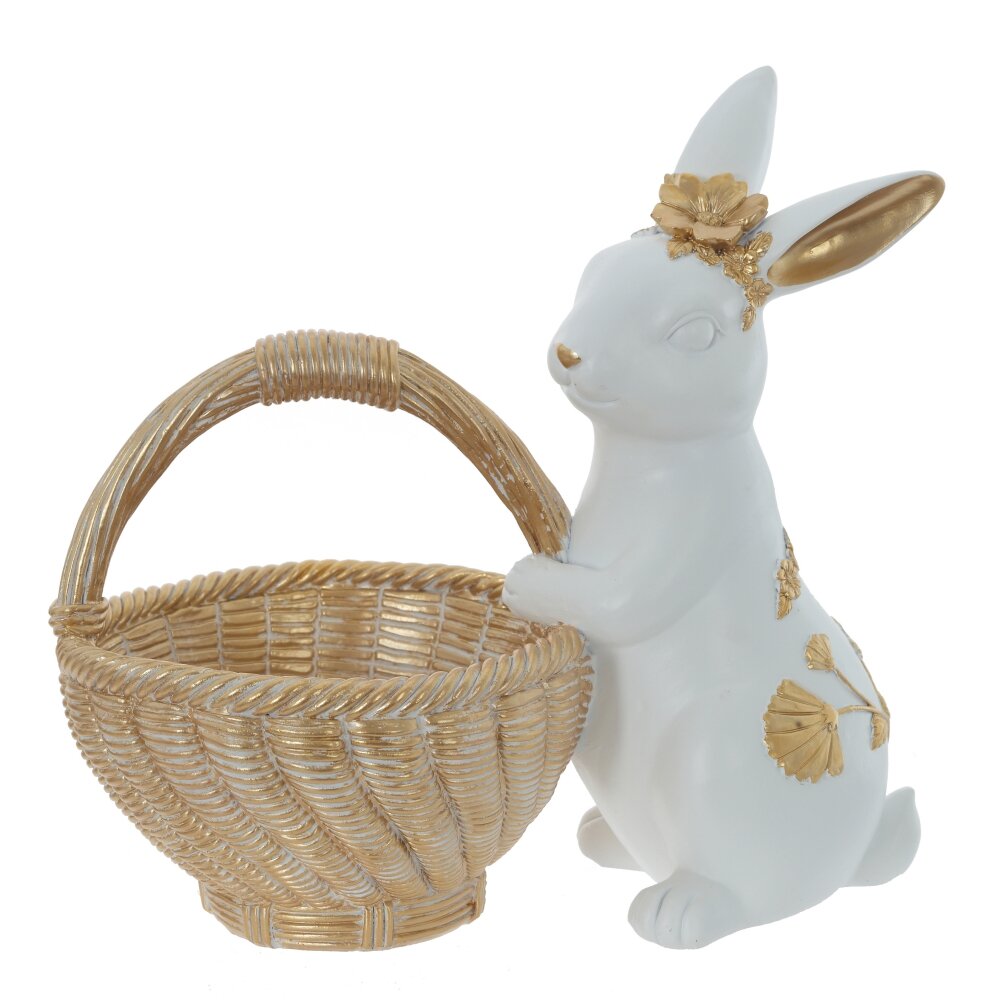 Фигурка декоративная Заяц с корзиной 24x15x24см арт.816125 по цене 