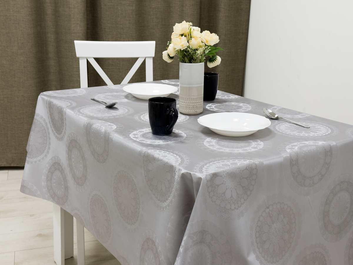 Клеенка Афина Серебряное солнце 140см ПВХ на тканевой основе арт.12848 по цене 