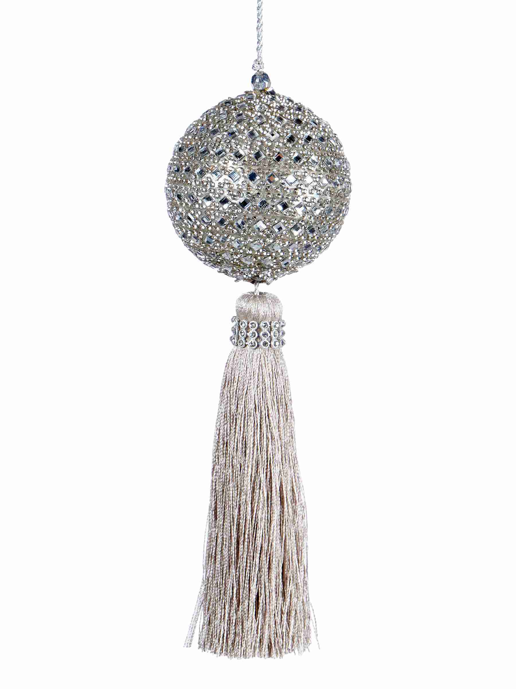 Украшение новогоднее подвесное Шар с кистью 19,5х6х6см арт.91683 по цене 