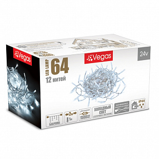 Гирлянда Вегас электрическая-конструктор Бахрома 72 холодных ламп 3м по цене 