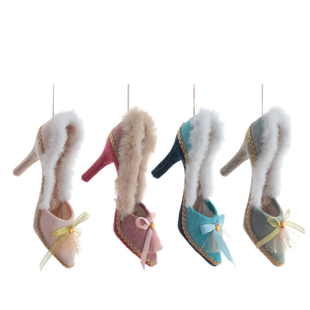 Украшение новогоднее Туфелька 16,5х6х11см 4в. арт.808684 по цене 
