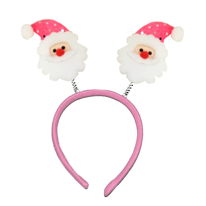 Украшение новогоднее Дед Мороз в розовом колпаке на голову, 22x24 см по цене 