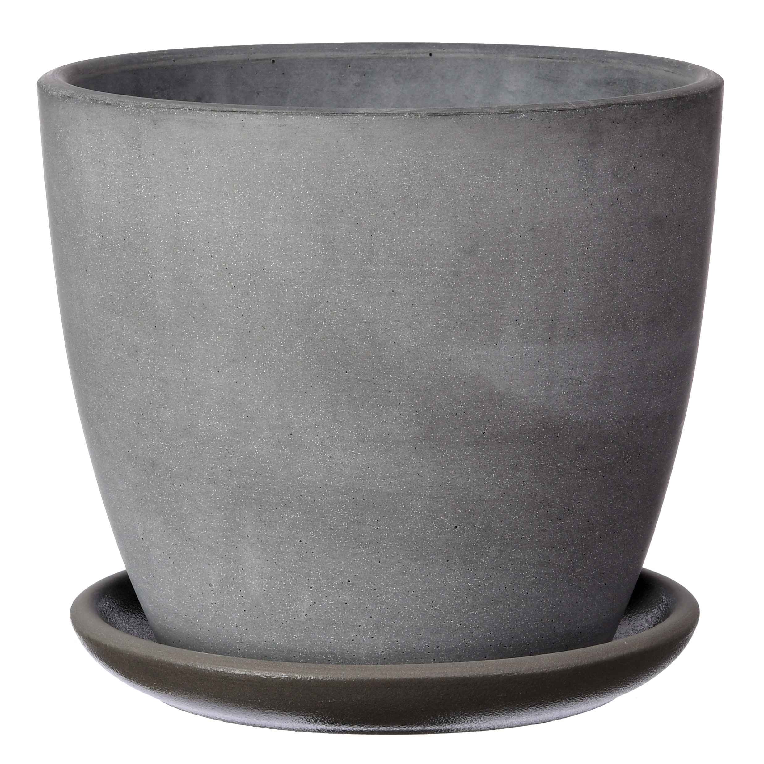 Горшок Грэй серый бутон 25см, бетон по цене 