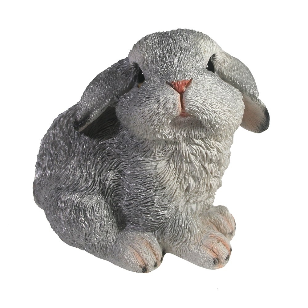 Фигура декоративная Зайка сидит серебро 16х11,5х15см арт.713653/F709 по цене 