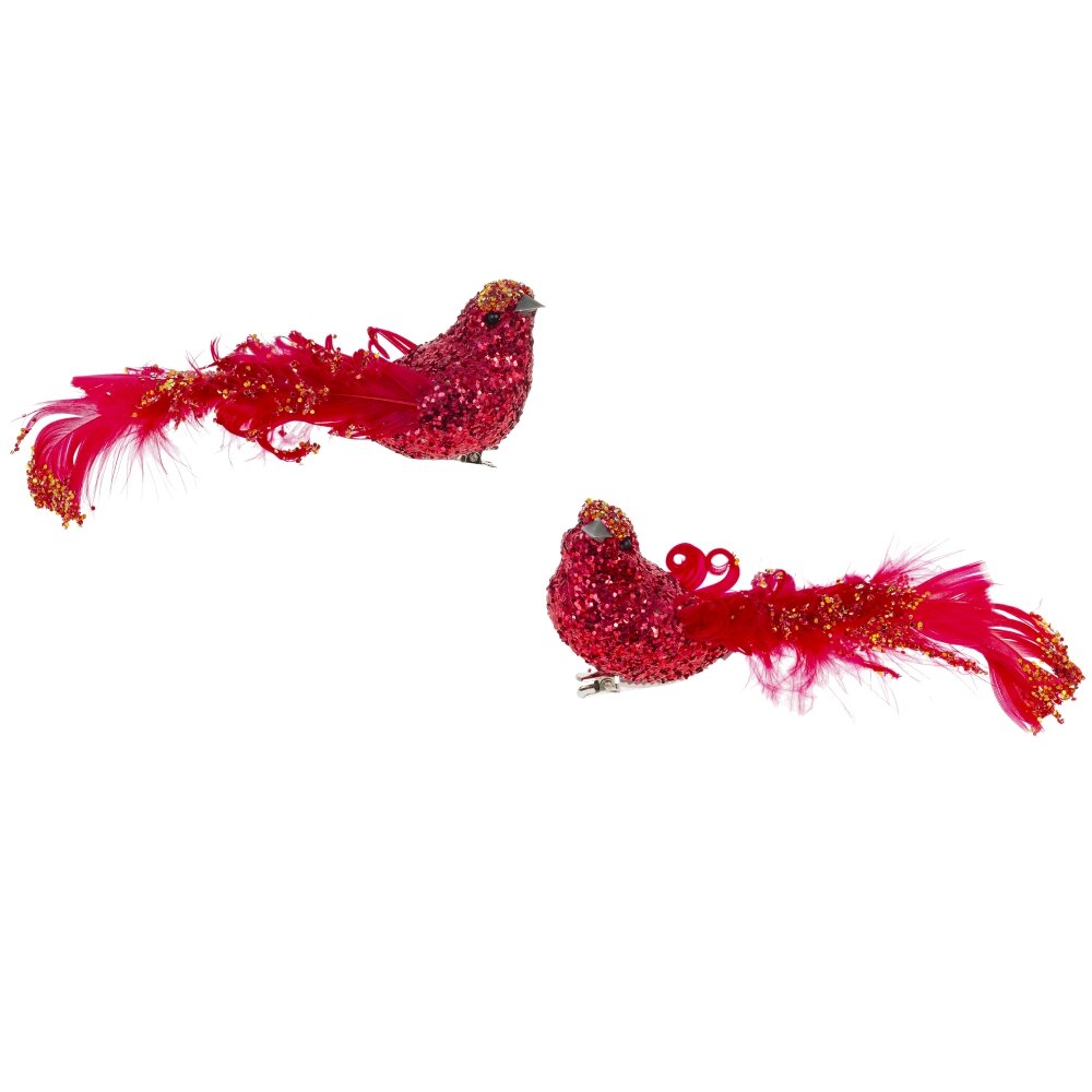 Изделие декоративное Птичка алая 15х4,5х5,5см 2в по цене 