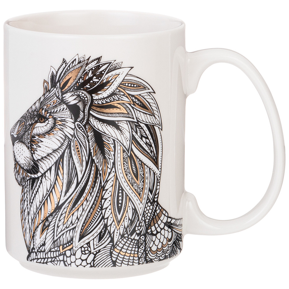 Кружка Лефард Лев фарфор серый 470мл по цене 