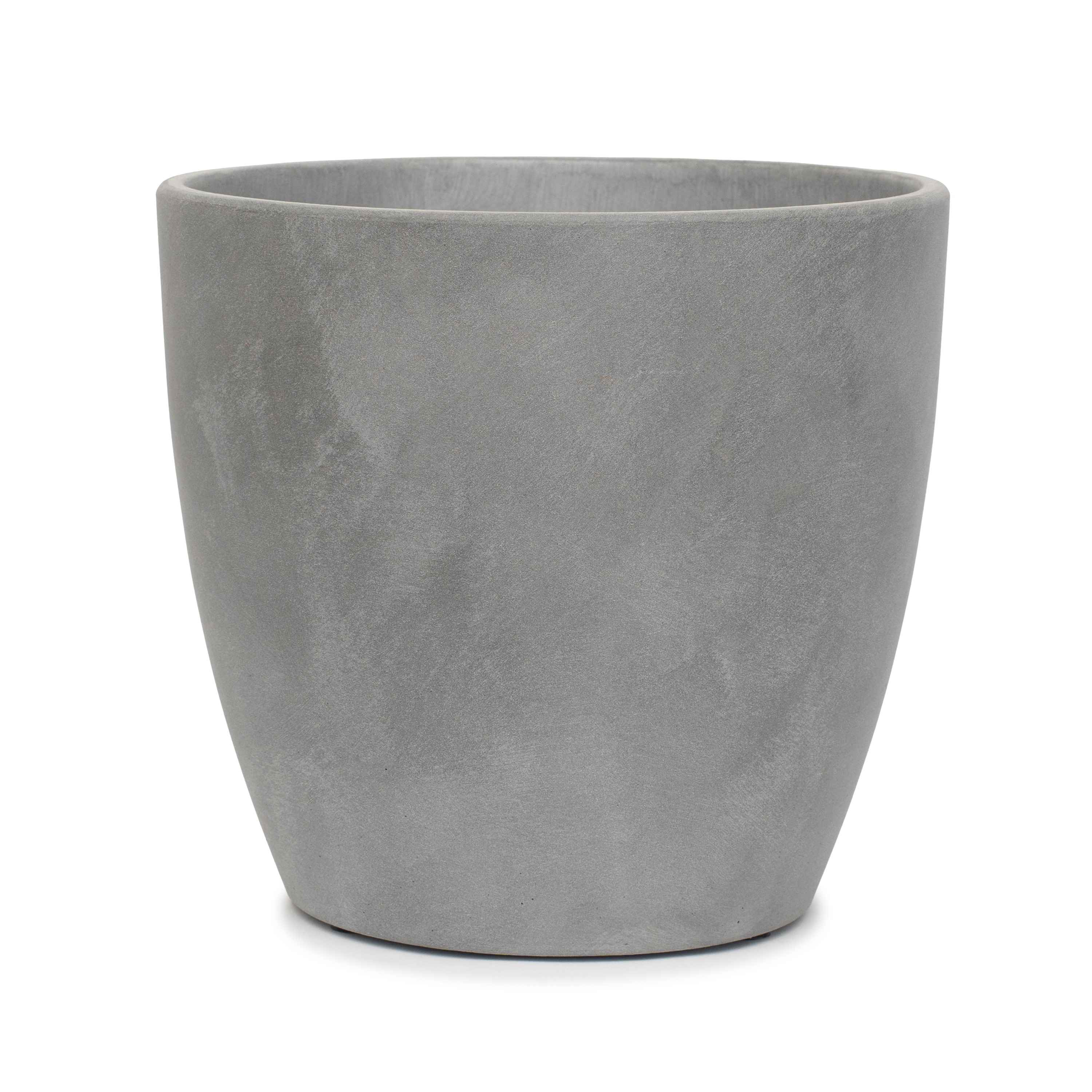 Кашпо Замша серый бутон 44см, бетон по цене 