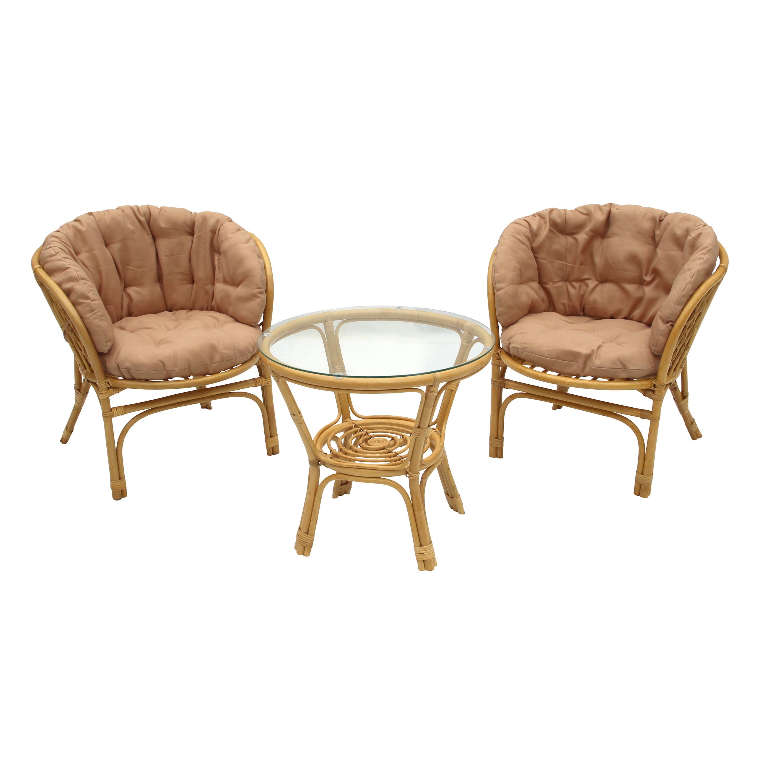 Набор мебели Багамы Премиум мини, ротанг медовый бежевый, столик и 2 кресла арт.CV-12H по цене 