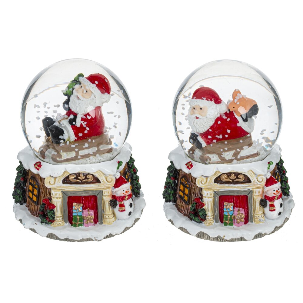 Фигурка декоративная в стекл шаре Дед Мороз 4,5см 5х5х7см 2в. арт.794147 по цене 