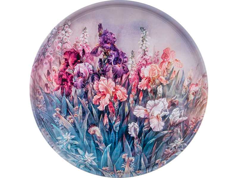 Поднос сервировочный Агнесс Полевые цветы 33х2,1см, сталь арт.898-207 по цене 