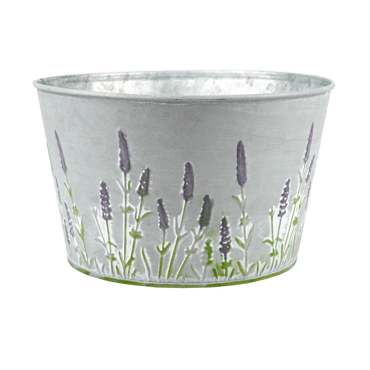 Кашпо Лаванда 18x11см серый, металл по цене 
