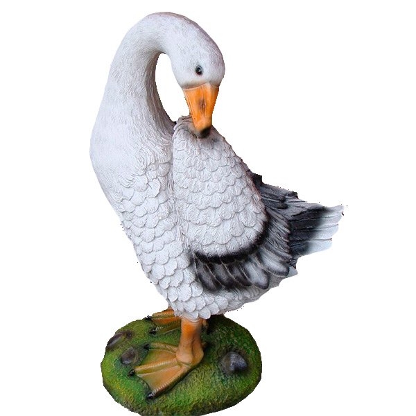 Фигура садовая Гусь чистит перья 28х18х43см, полистоун арт.626197/F423 по цене 
