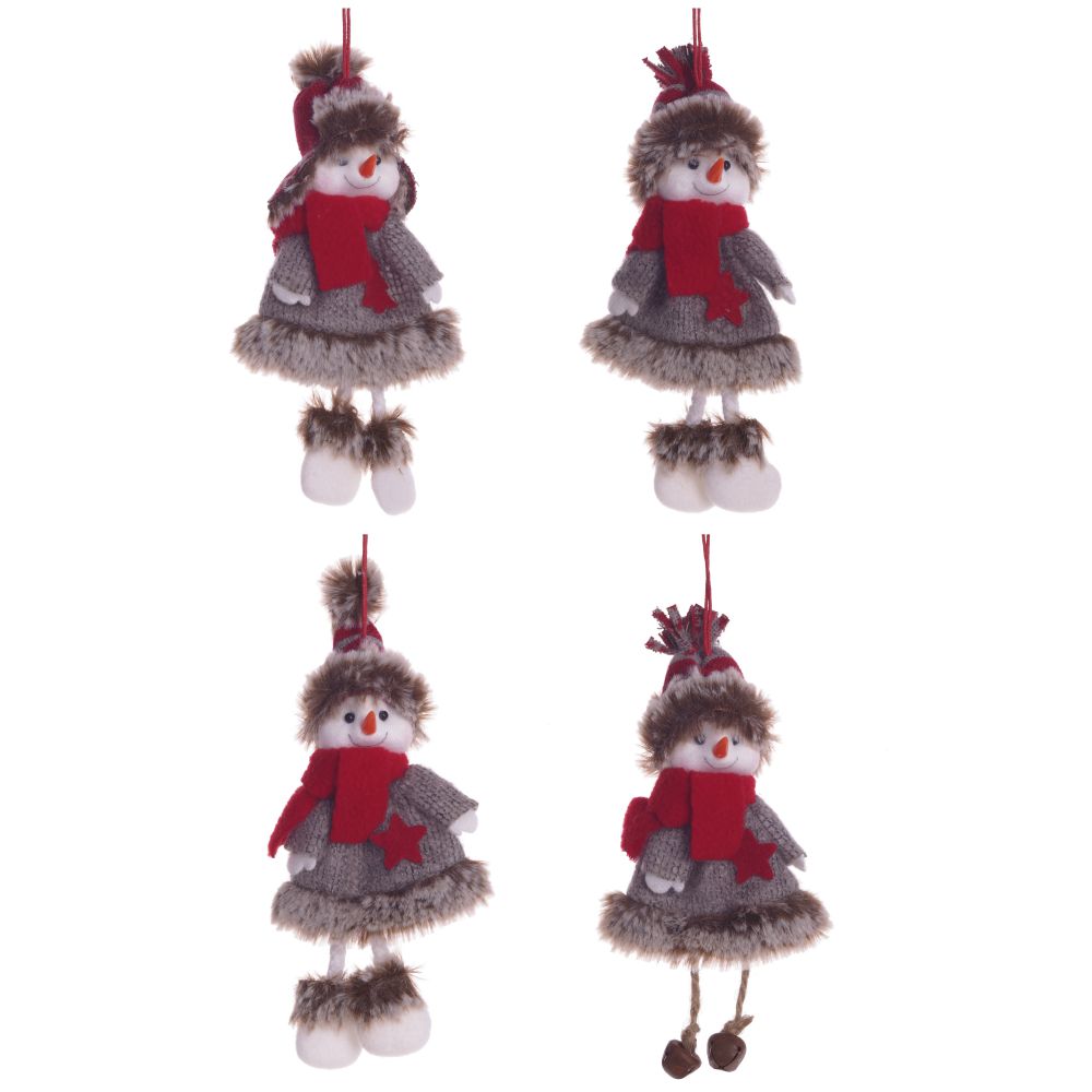 Изделие декоративное Снеговик в шубке 8х5х19см 4в. арт.741878 по цене 