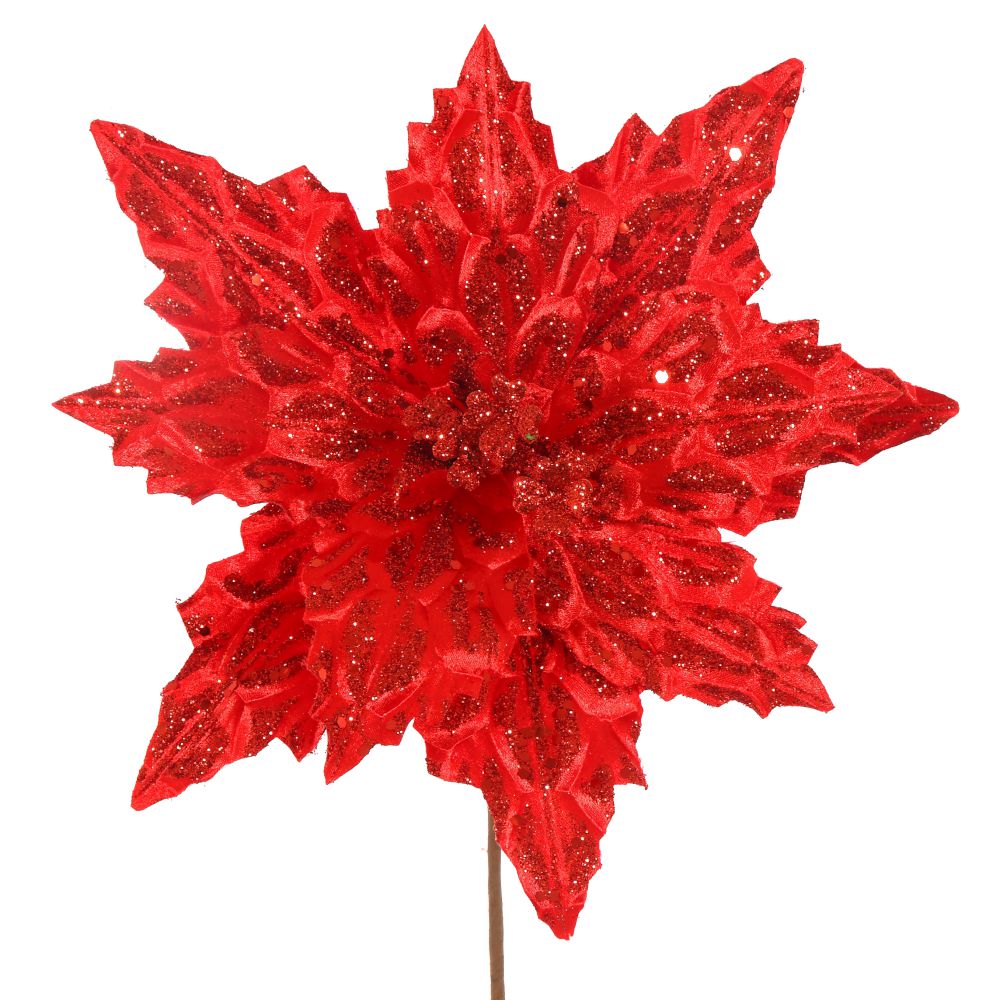 Цветок искусственный Пуансеттия 30х30х50см арт.752755 по цене 