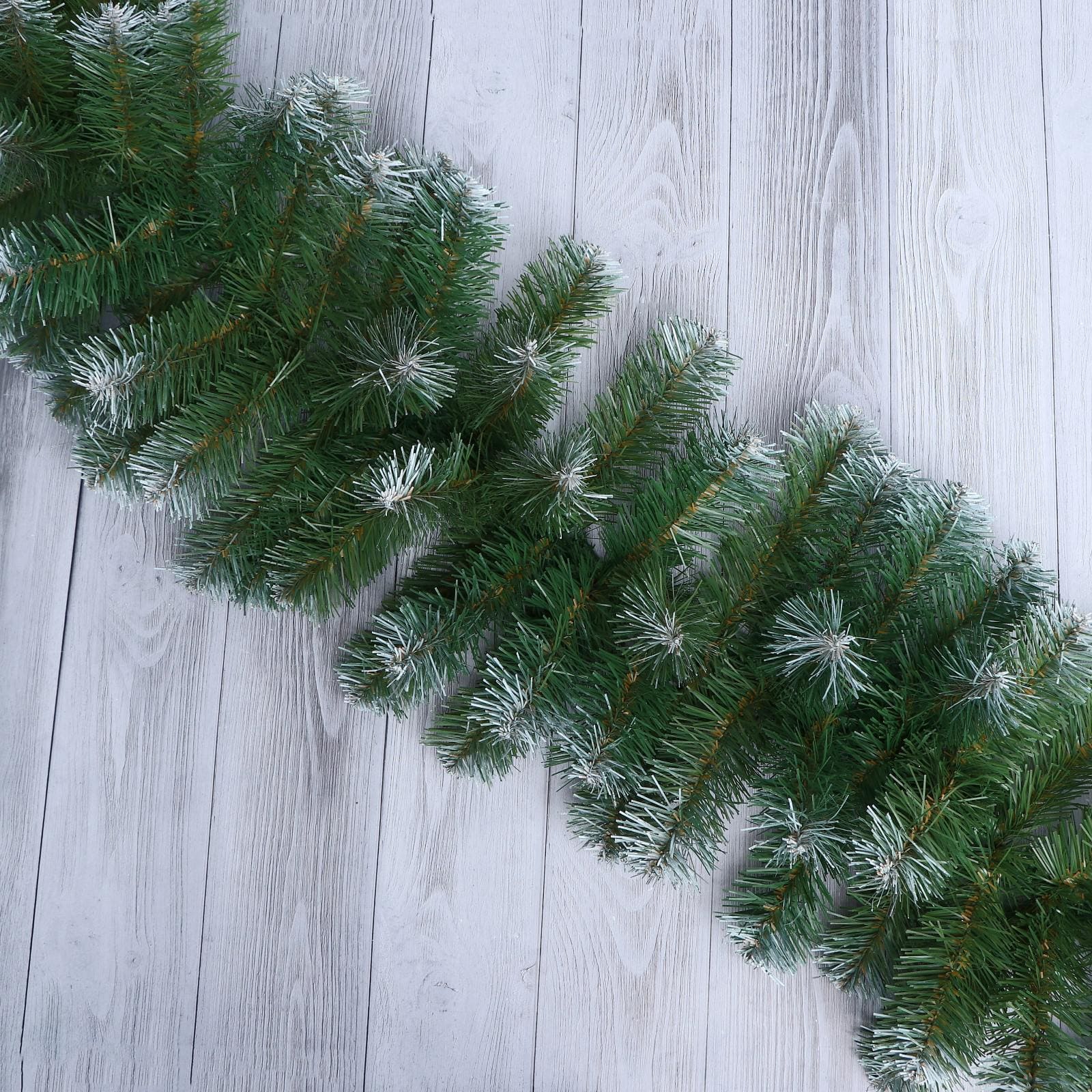 Гирлянда хвойная Рождественская белоснежная 270х32см ПВХ арт.7092478 по цене 