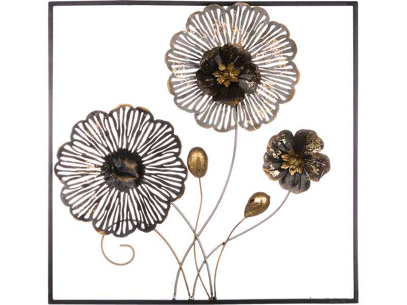 Панно настенное Цветочная симфония 50,2x50,2x5,7см, сталь арт.680-129 по цене 