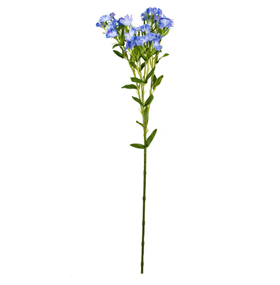 Цветок искусственный Гвоздика садовая 73см, голубой по цене 