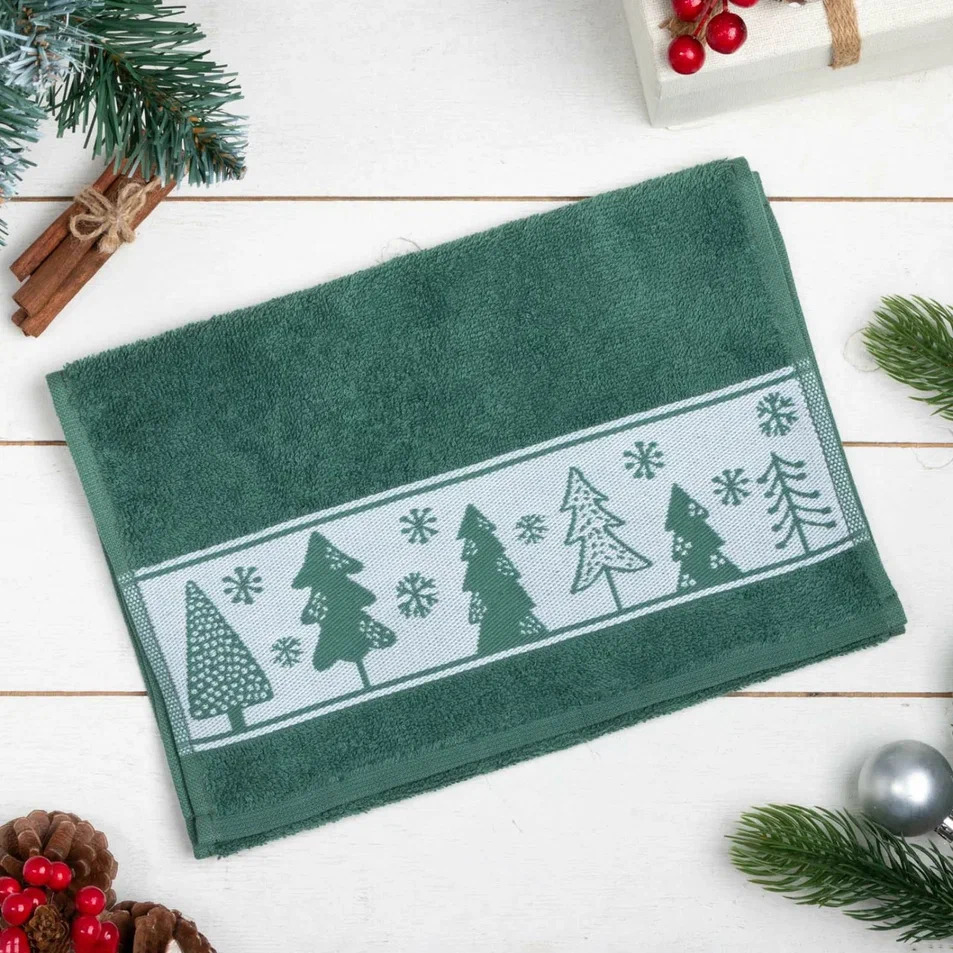 Полотенце махровое Елочки 30х60см, хлопок арт.6977344 по цене 