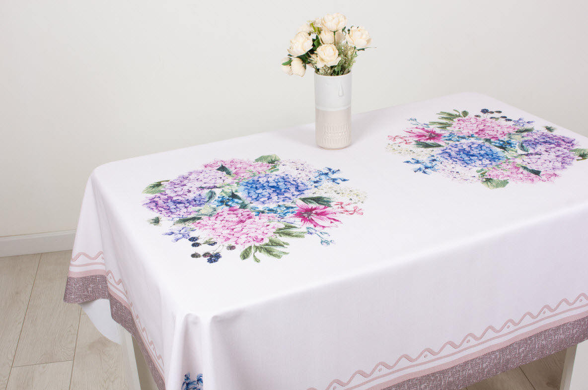 Скатерть рулонная Гортензия 140х180см арт.15228 по цене 