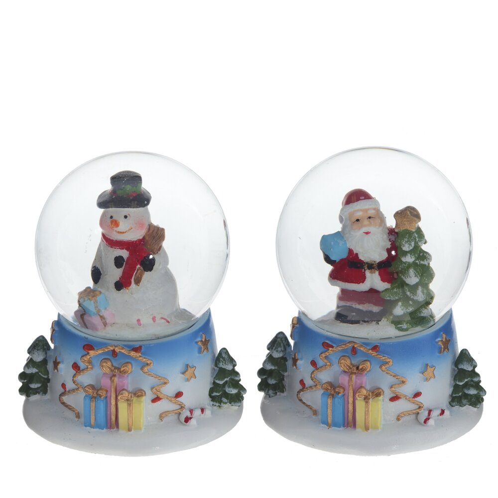 Фигурка декоративная в стекл шаре Дед Мороз/Снеговик 5см 2в. арт.791944 по цене 