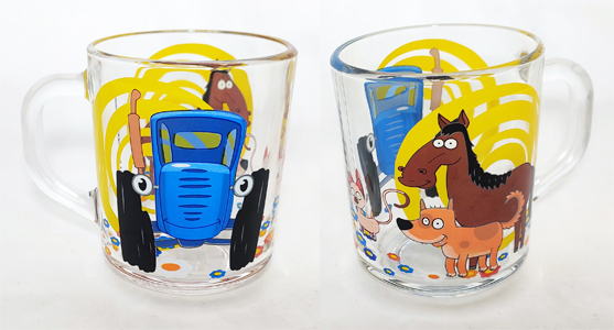 Кружка Синий Трактор 250мл, стекло арт.СТК250-1 по цене 