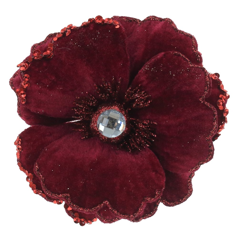 Изделие декоративное Цветок алый с сердцевиной 15х15х9см по цене 