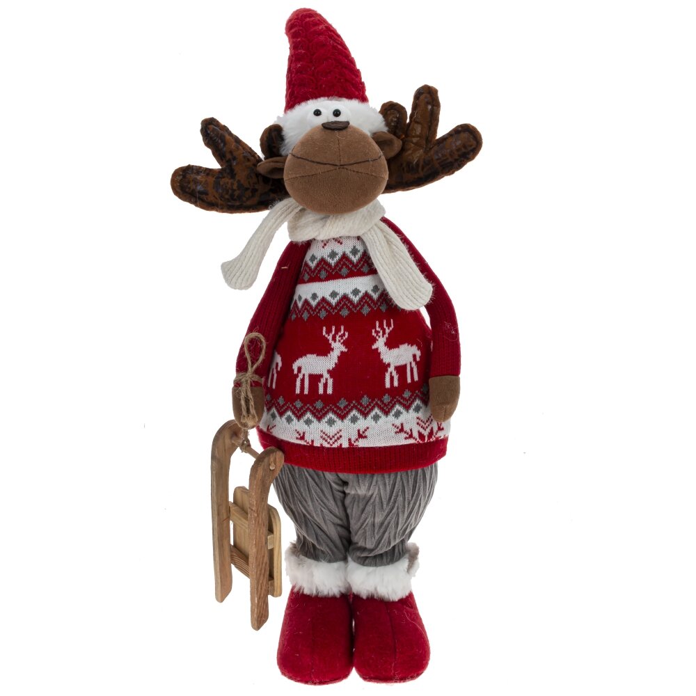 Игрушка набивная Олень с санями 24х13х61см арт.791718 по цене 