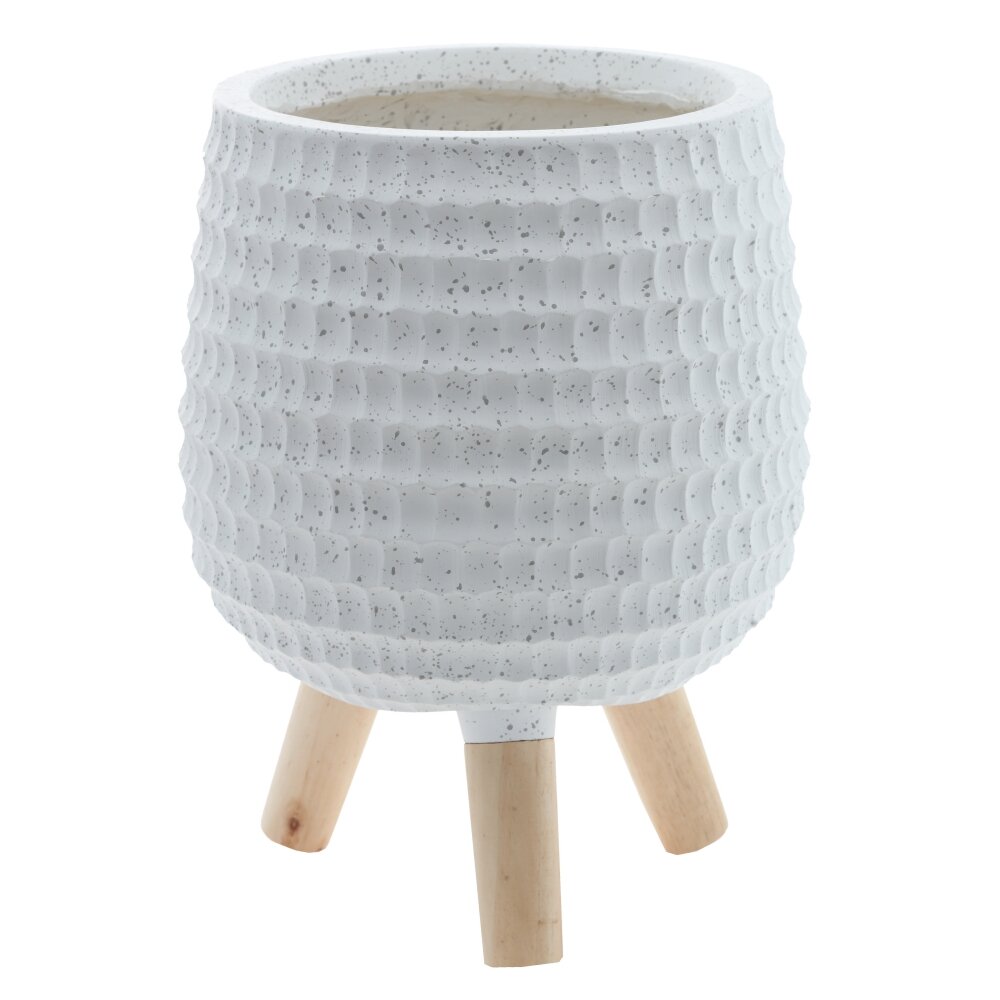 Кашпо Чаша на ножках 25х25х38см, белый, магнезия, дерево арт.817468 по цене 