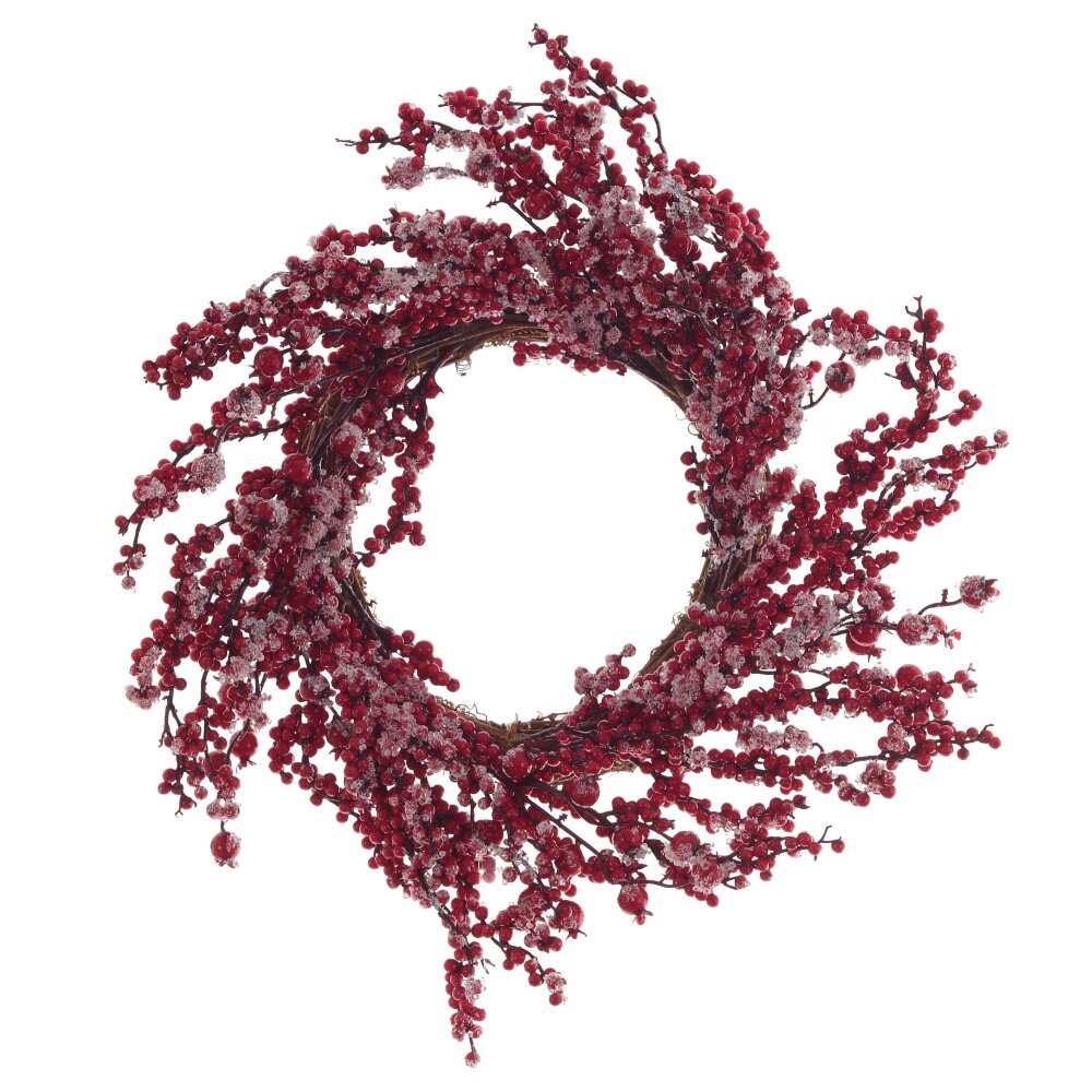 Изделие декоративное Венок красные ягоды 50х15х50см арт.791243 по цене 