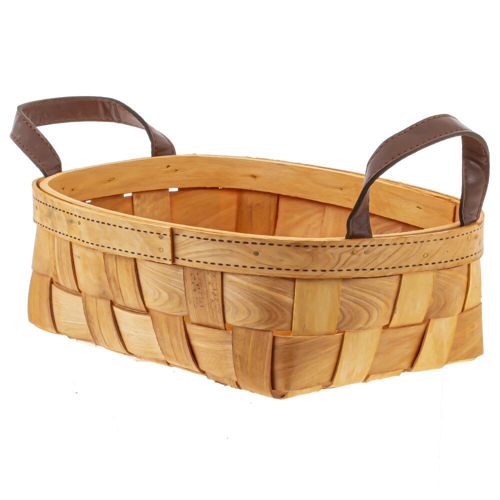 Корзина с боковыми ручками 26х20х14см дерево арт.796706 по цене 