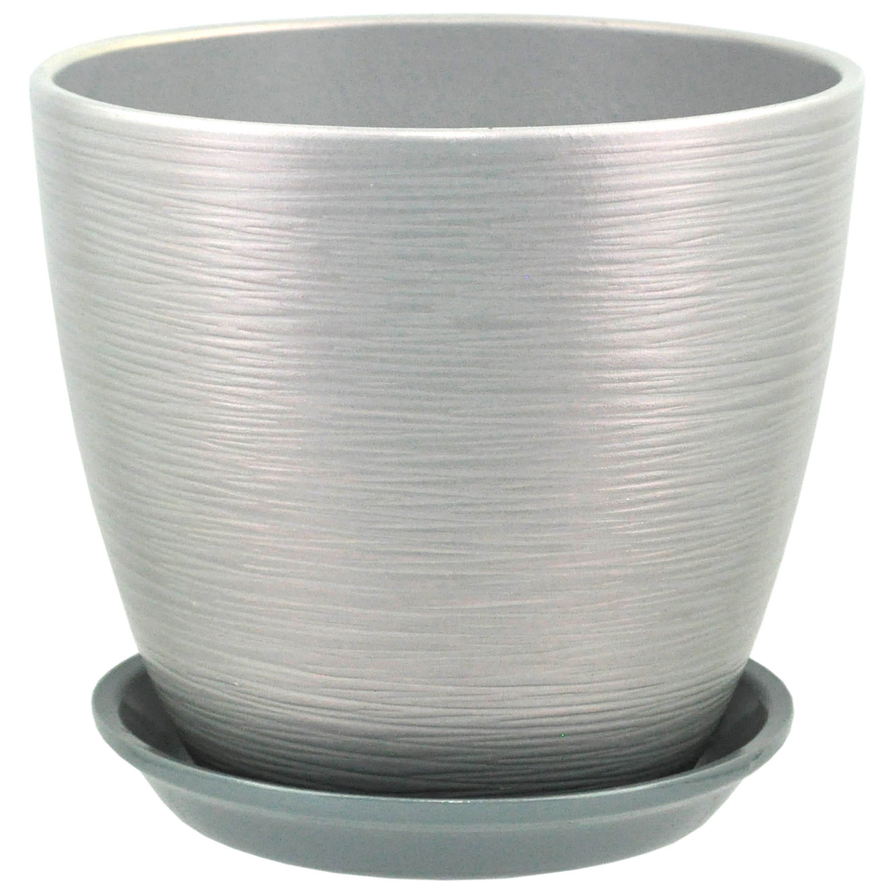 Горшок бутон Перламутр 21см 5л керамика, серый арт.674787 по цене 