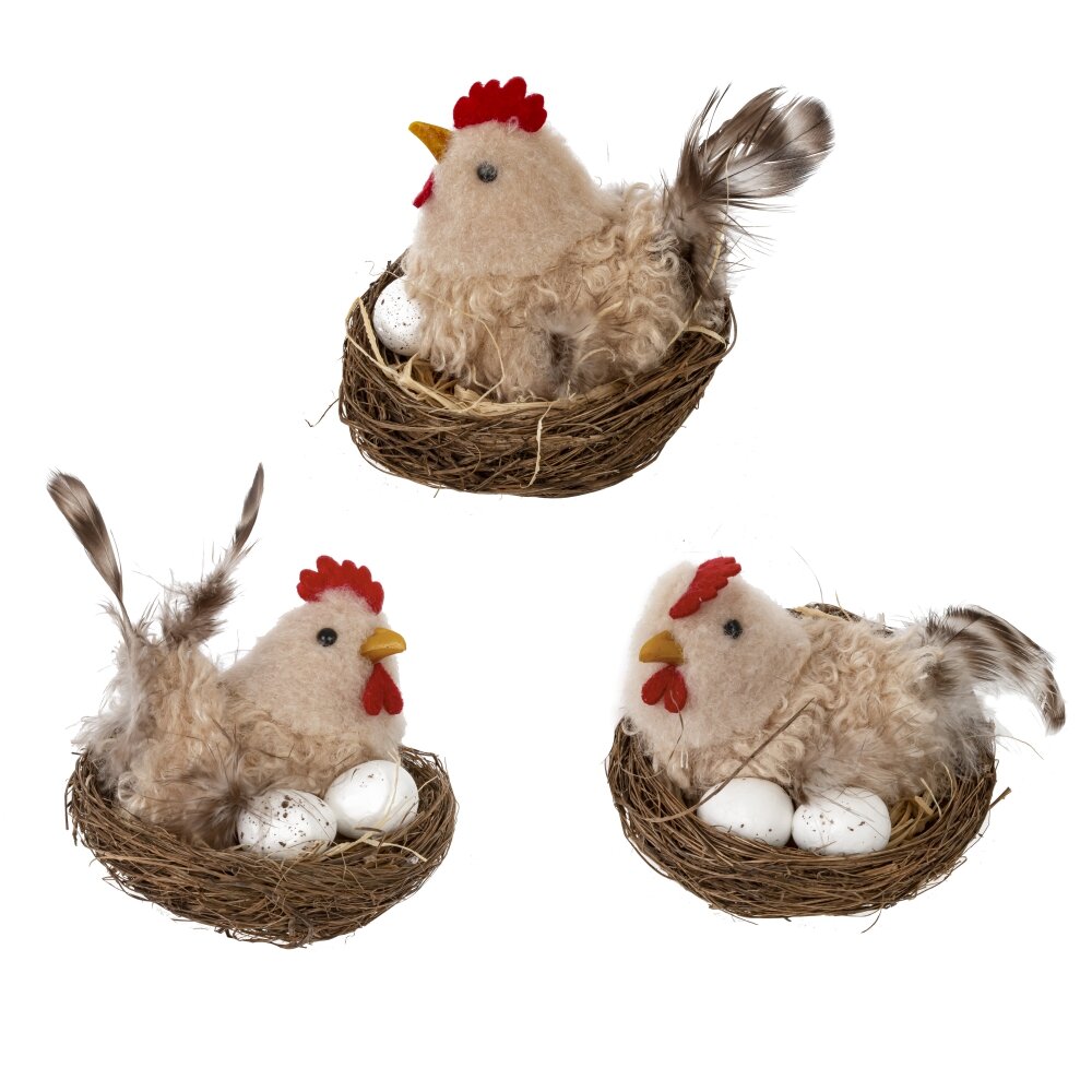 Изделие декоративное Гнездо пасхальное 7x7x7см 3в арт.816201 по цене 