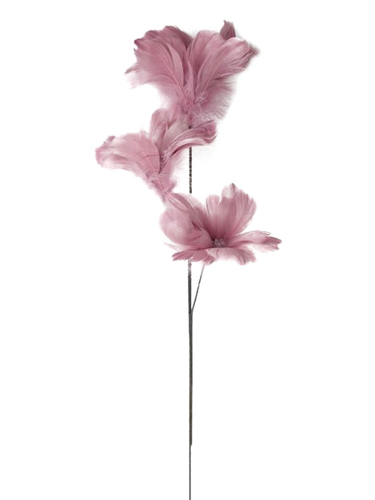 Изделие декоративное Ветка розовая из гусиного пера 64х18х12см арт.90873 по цене 