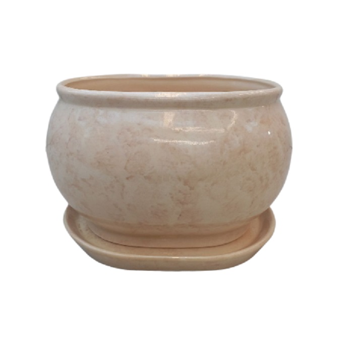 Горшок для цветов Танго № 2, бежевый В14,5 см по цене 