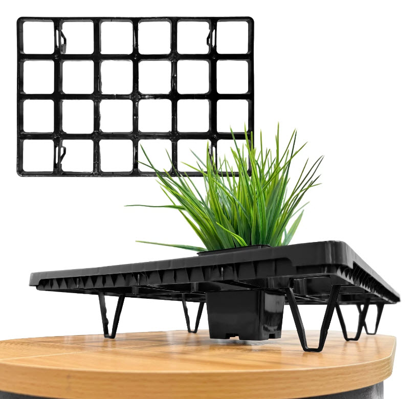 Рамка транспортировочная 24 ячейки для Горшок рассадный квадратный P9 (0,5 л, 9 см * 9 см * 10 см) по цене 