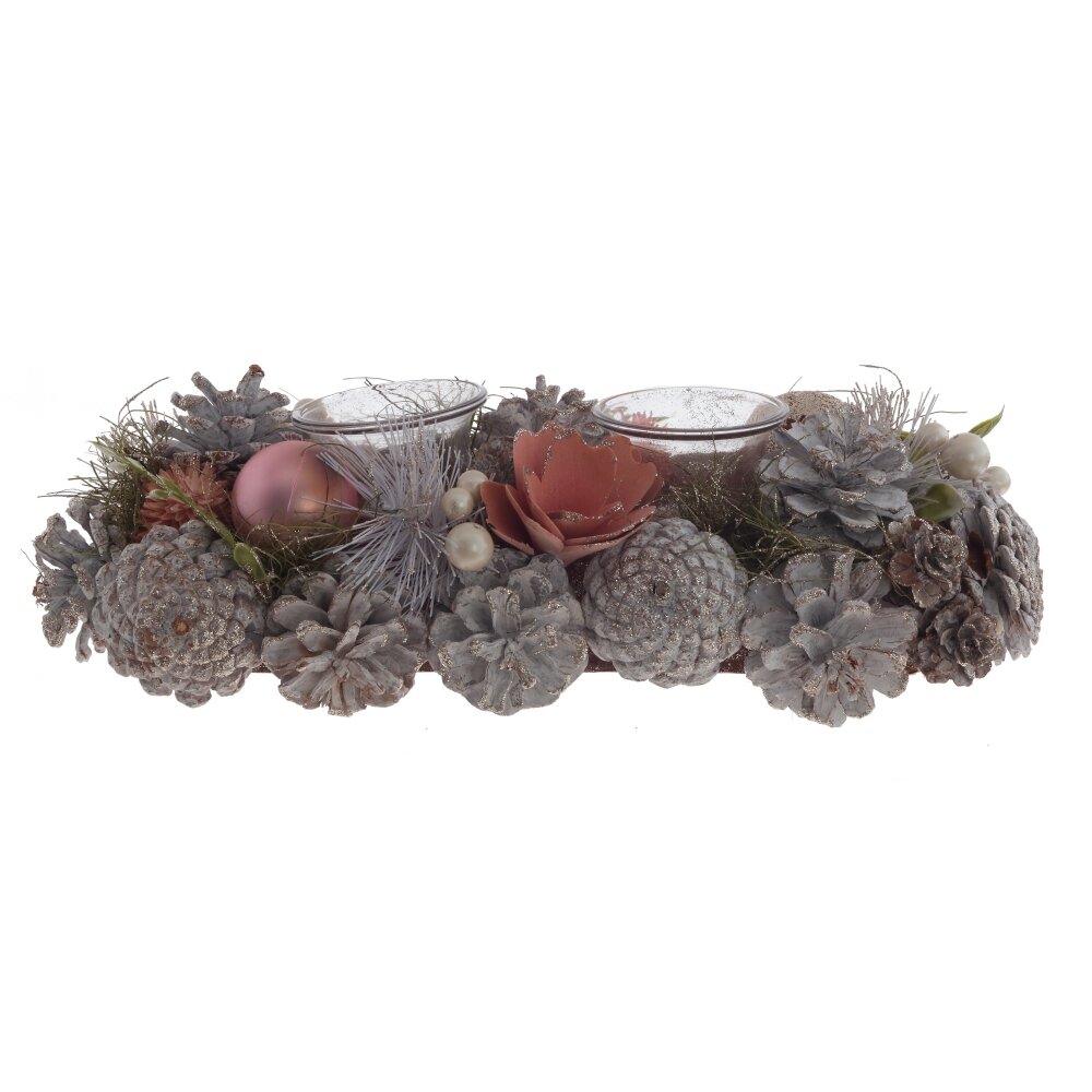 Подсвечник Новогодняя композиция 31х14х8,5см арт.808807 по цене 